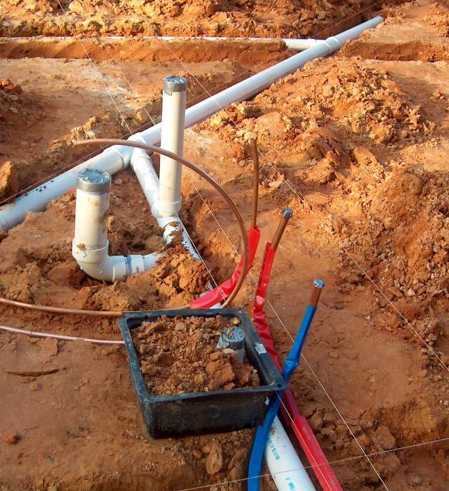 Plumbing in ground